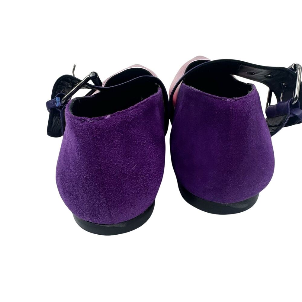 Purification Garcia Purple Metallic Buckle Point Toe Flats Shoes Womens Size 9.5 - Picture 7 of 12